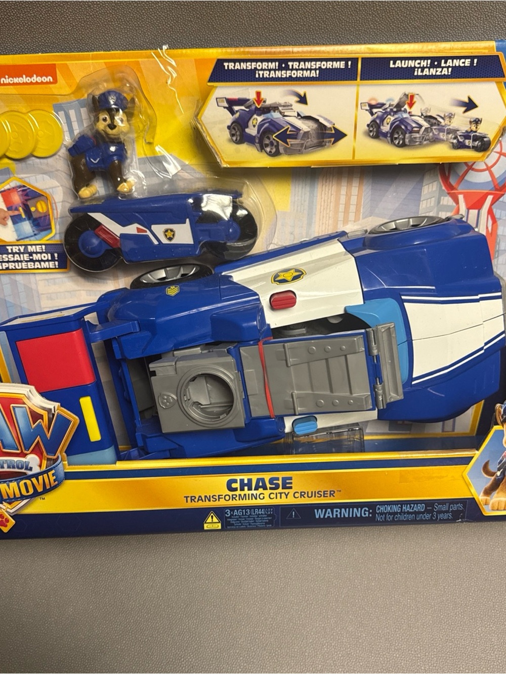 Nickelodeon PAW Patrol Chase Transforming City Cruiser Toy 14” box wear